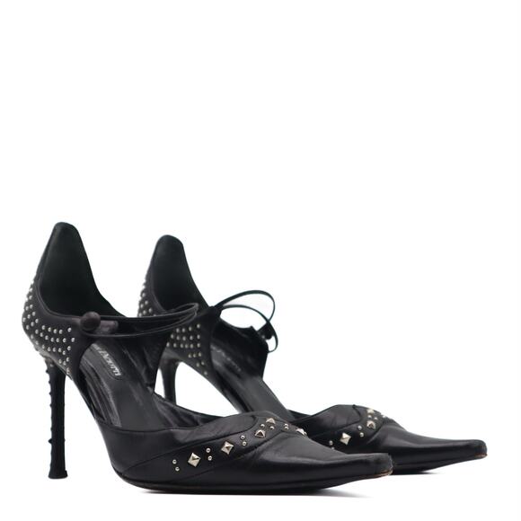 Cesare Paciotti Western Gothic Studded Mary Jane Pump Size 36.5 - Picture 2 of 9